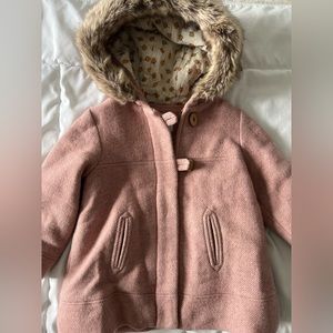 Zara Woven Peacoat Coat - Size 3-4